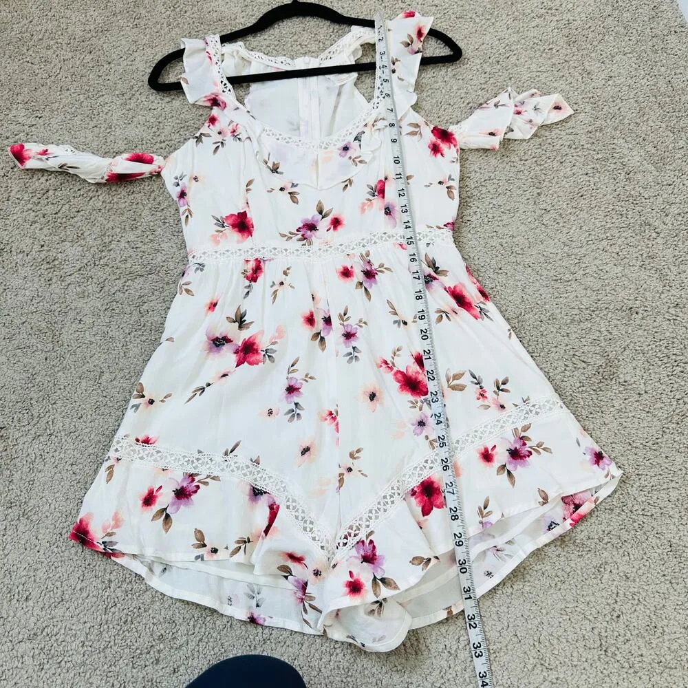 Foxiedox Ella Lace Cold Shoulder Romper Playsuit Size XS - Image 8