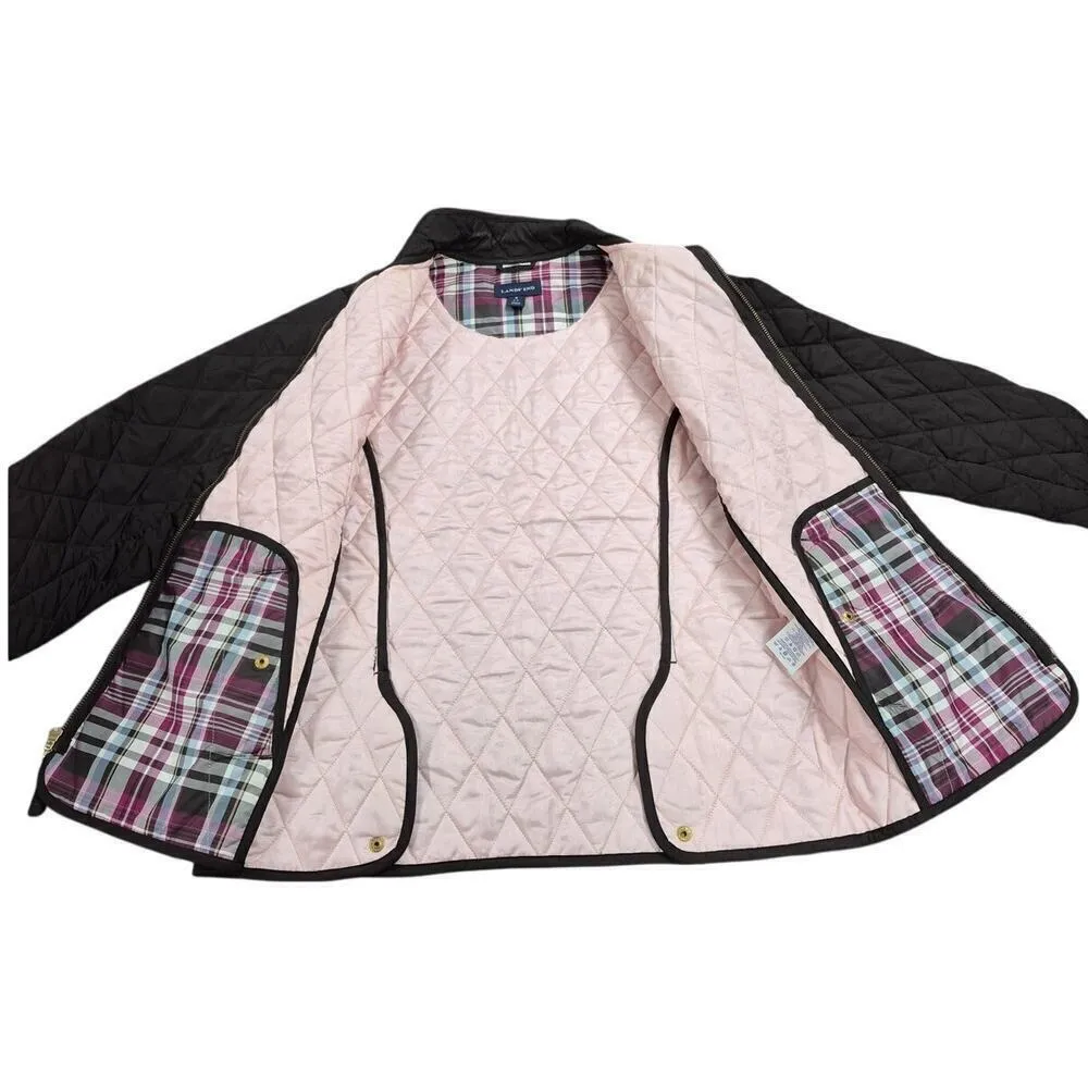 Lands End Quilted Polyester Dark Brown /Pink Lining Jacket Women Sz S 6-8 NWOT - Image 5