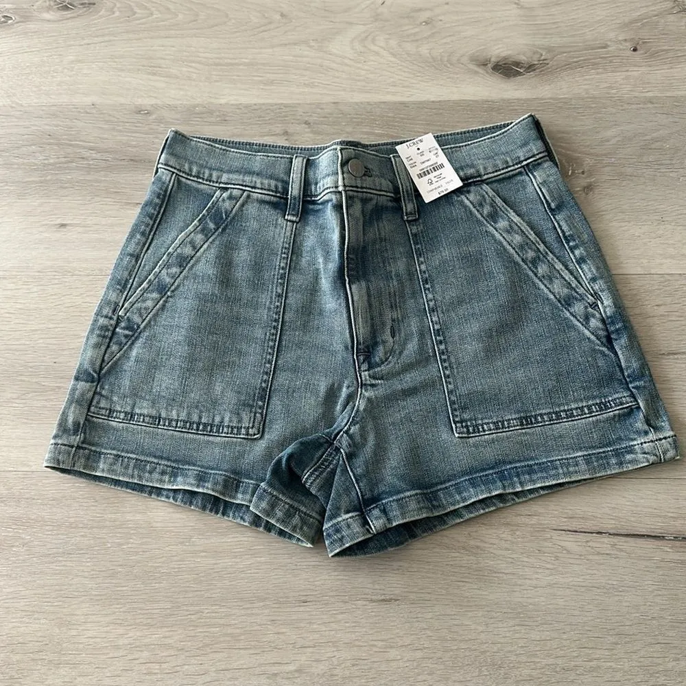 J. Crew Factory Utility Denim Shorts Skyler Wash 27 NWT IN PACKAGE Blue - Image 7