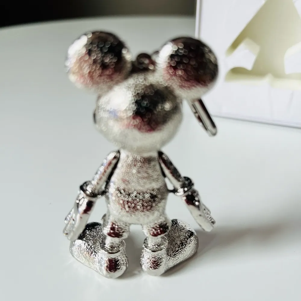 Silver Mickey Mouse Keychain Figure Charm NWT – Textured Collectible Gift - Image 3