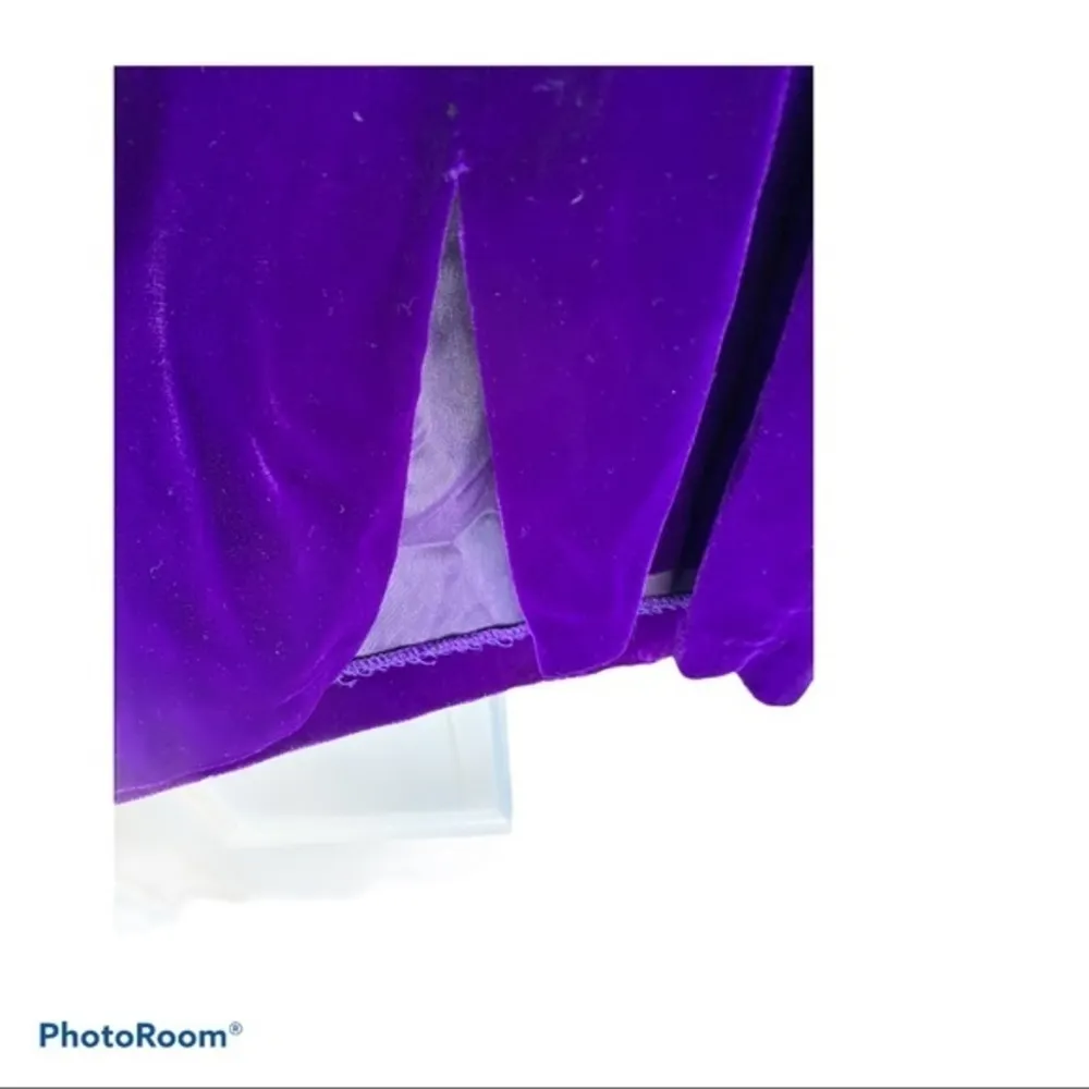 Vintage 80's Crushed Velvet Purple Party Dress Size 5 - Image 4