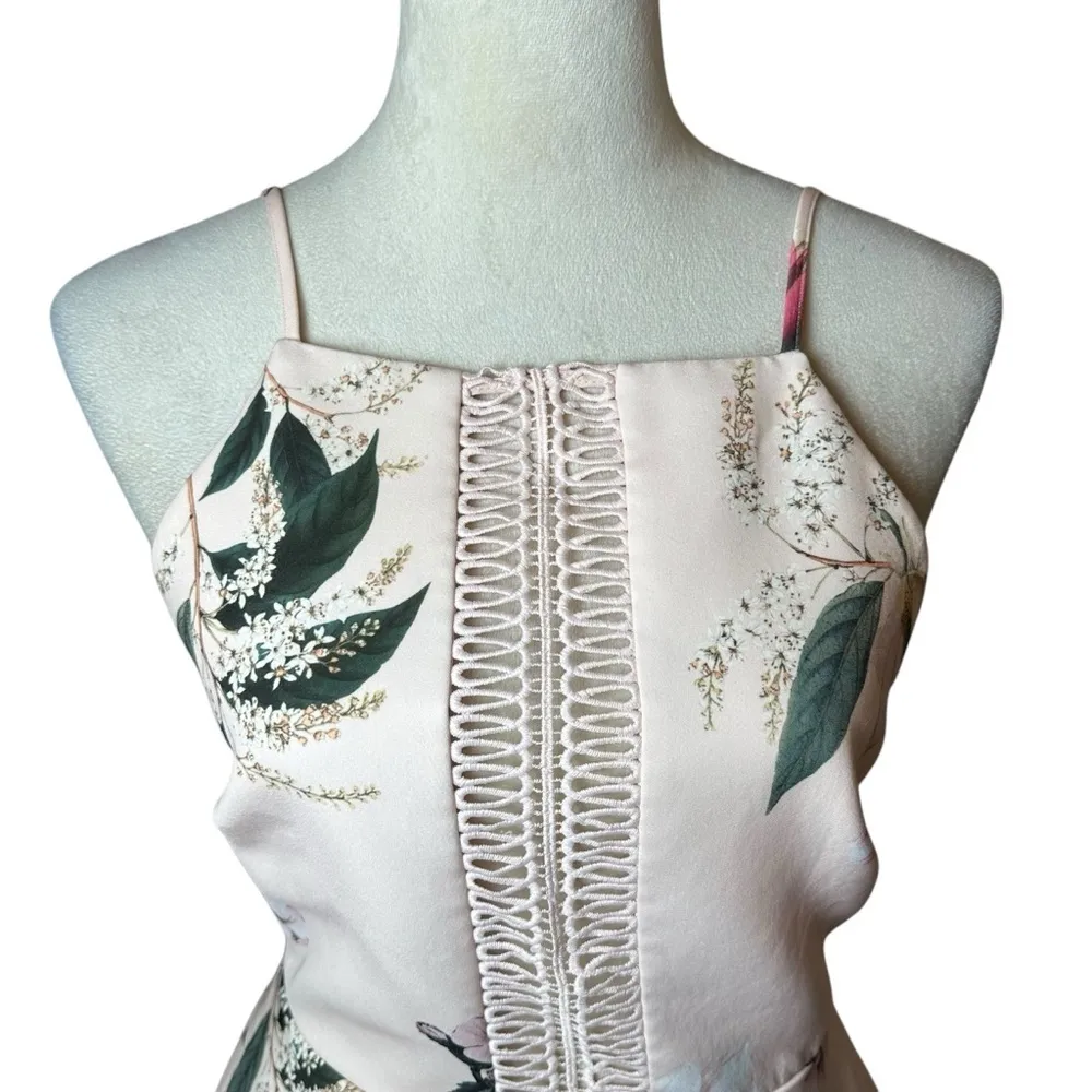 Keepsake The Label Light Garden Floral Pink Flouncy Dress Girly Flirty Preppy - Image 3