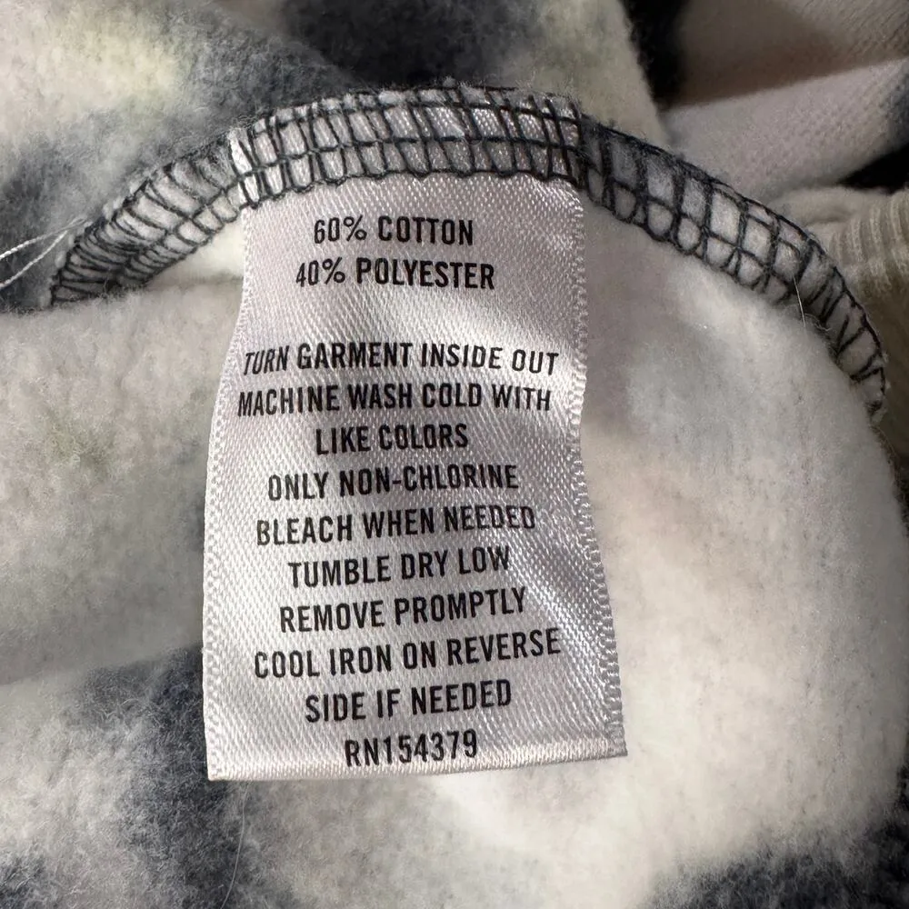 Aeropostale JRS Medium Cropped Sweatshirt Hoodie Tie-Dye Long Dolman Sleeve Gray - Image 11