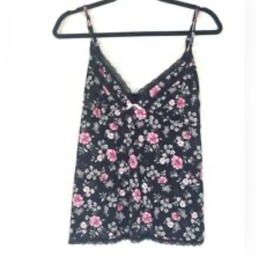Laura Ashley Women Camisole Top Multicolor Floral Spaghetti Strap V-Neck Size L - Image 4