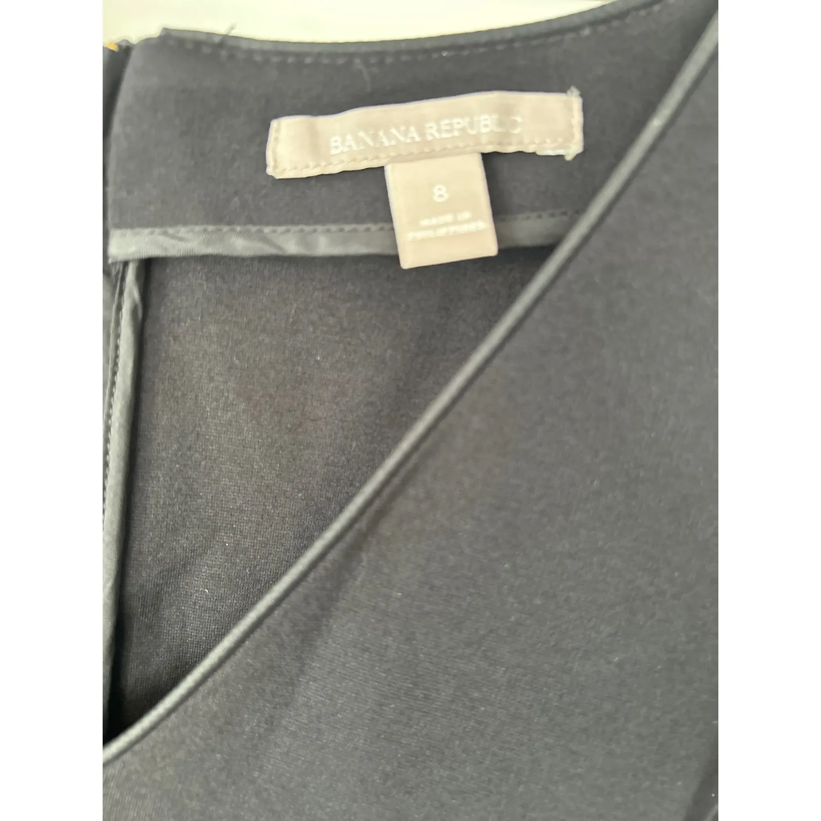 Banana Republic Black Piped Ponte Fit-and-Flare Dress Size 8 Scuba - Image 3