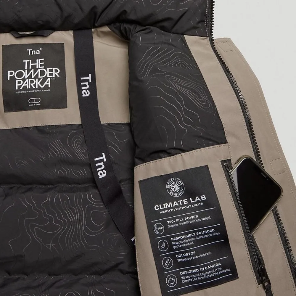 Aritzia Tna The Powder Parka Mid Length Jacket Modern Taupe Goose Down New Small - Image 8