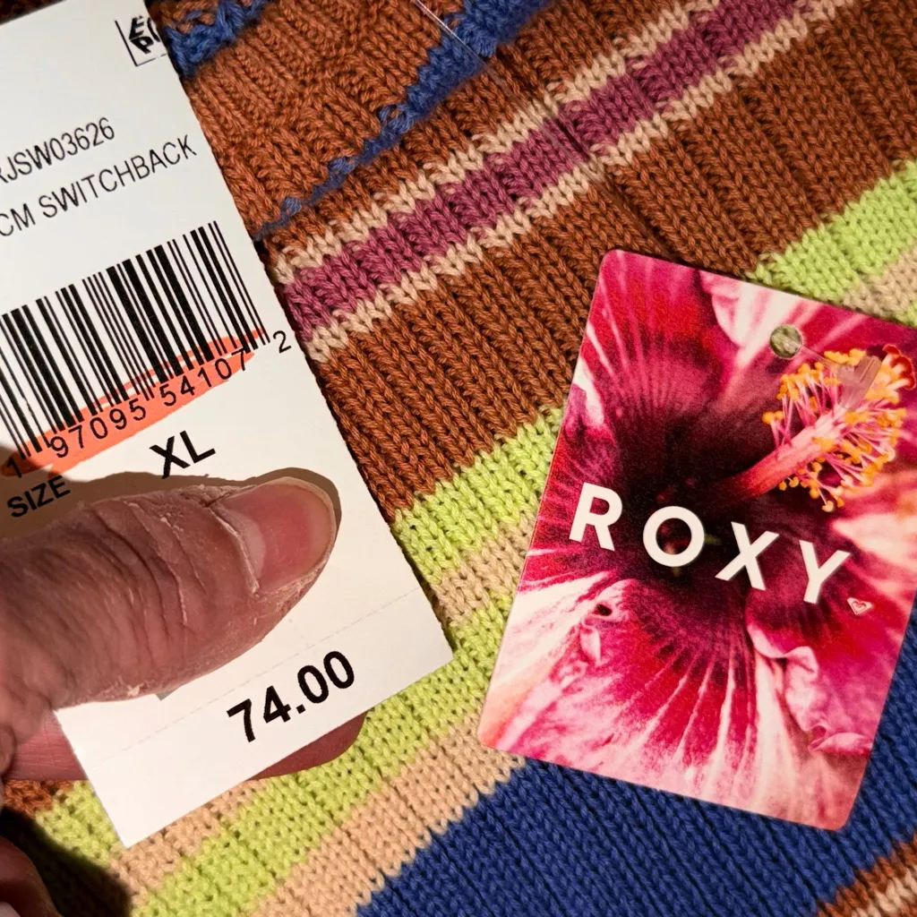 Roxy Sunshine Day long sleeve Cropped Sweater Size XL NWT - Image 7