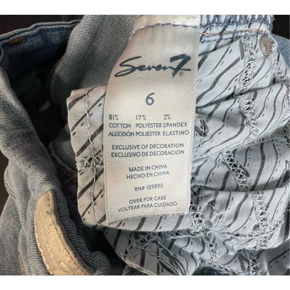 Seven7 Jeans Distressed Light Wash Skinny Jeans With Holes In Knees - Image 5