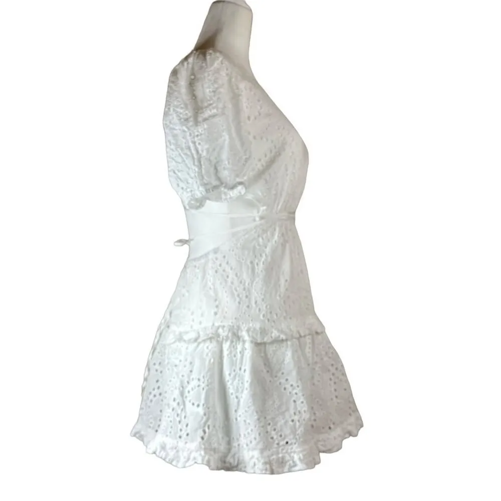 Peter Som Collective Eyelet Mini Dress in White 6 Womens Backless Cut out - Image 5