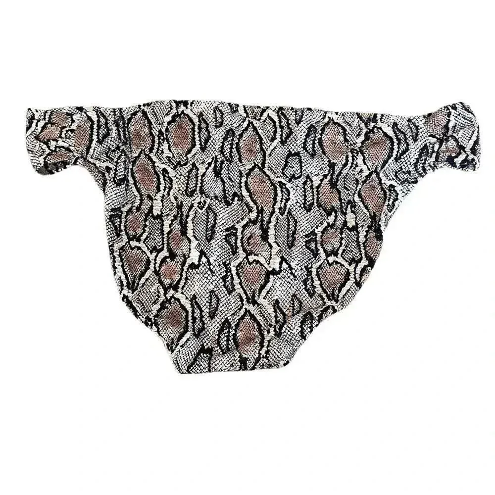 JESSICA SIMPSON, Snake Charmer Midster Bottom Large Neutral Bikini Bottoms - Image 2