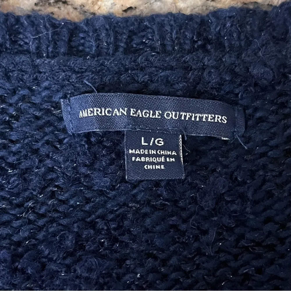 American Eagle Women's Blue Sweater Wool Tunic Goth Grunge Preppy Y2k Vtg L - Image 9