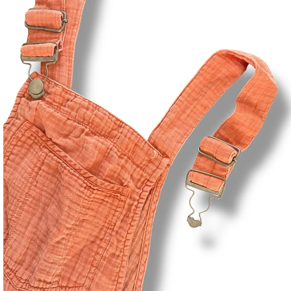 Pilcro Gauze Micro Overalls Orange Short Romper S - Image 5