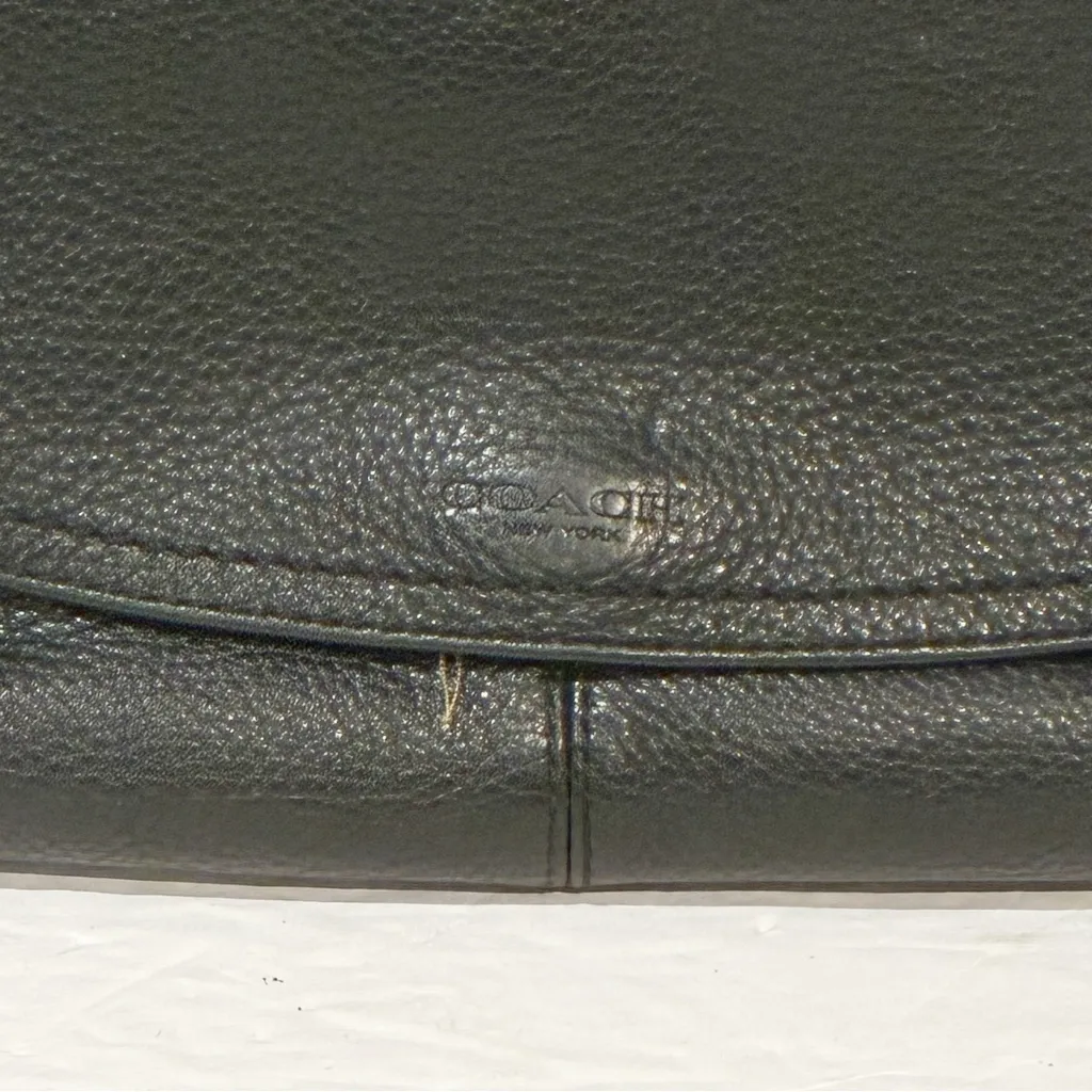 Coach Black Pebbled Leather Wristlet Clutch Multi Card Slot - Image 2