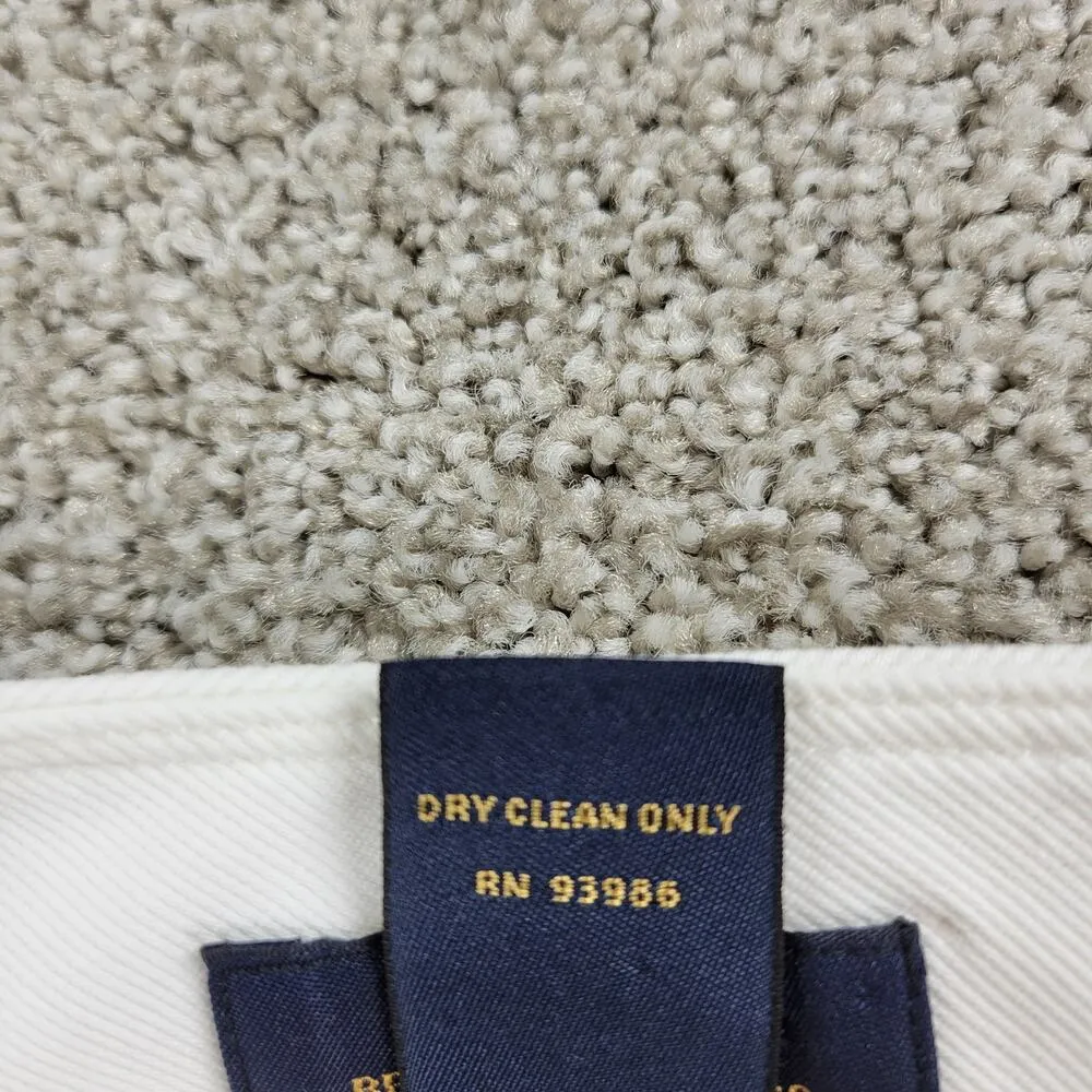 Brooks Brothers 346 Womens Stretch Pants 12 White Wide Leg Flat Front Textured - Image 12