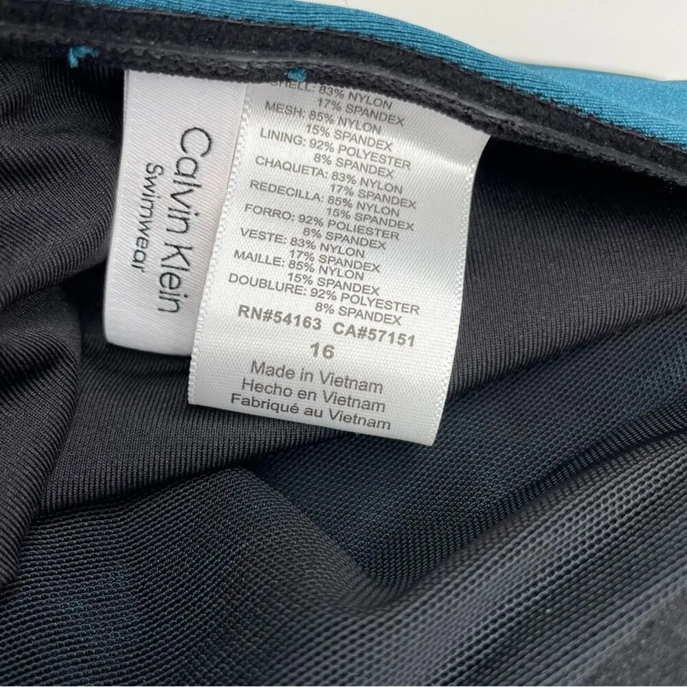 Calvin Klein Tummy Control One Piece Swimsuit Cypress Shimmer Women’s Sz 16 - Image 4