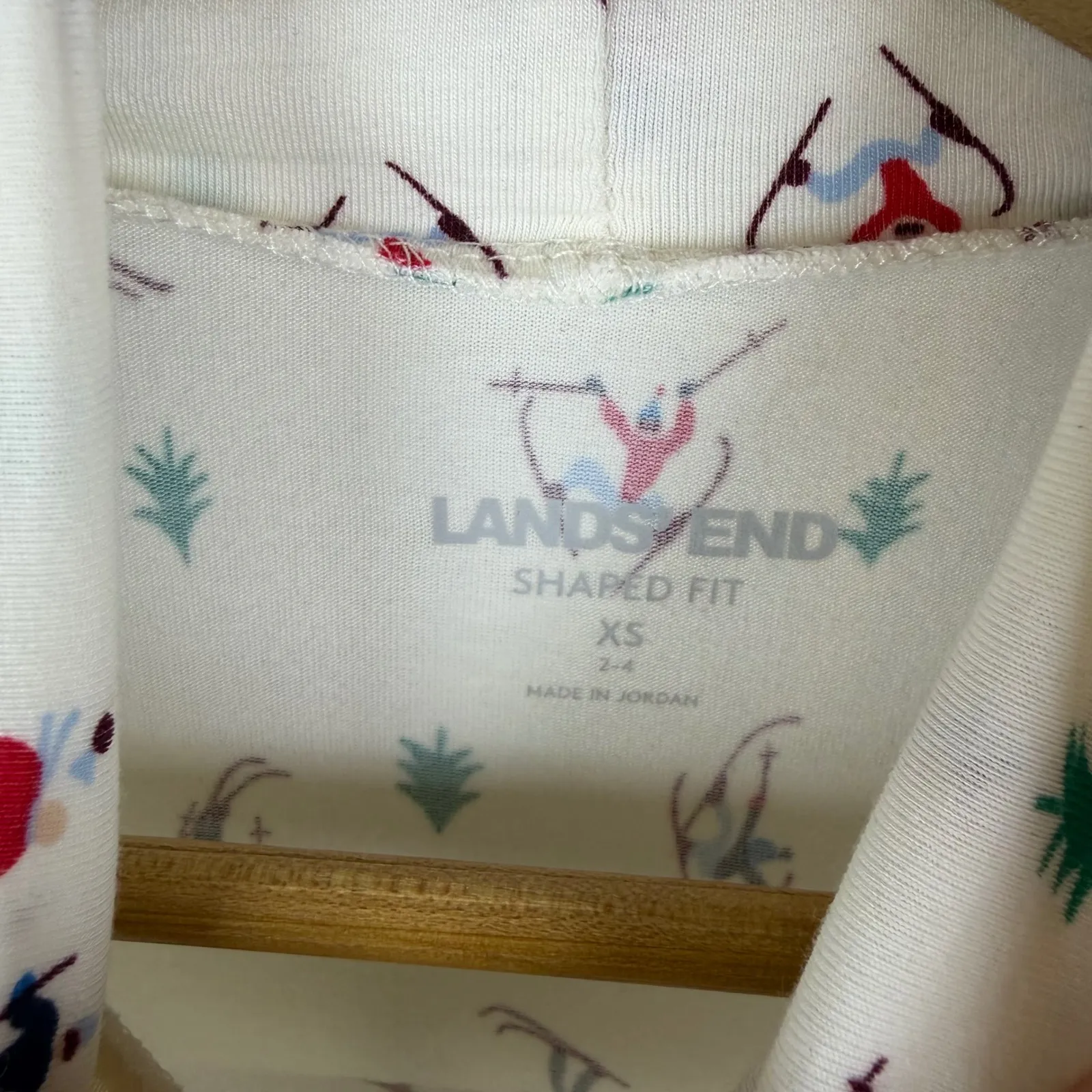 Lands End Ski Print Turtleneck Top XS Winter Cozy Layer Apres Ski Snow Holiday - Image 4