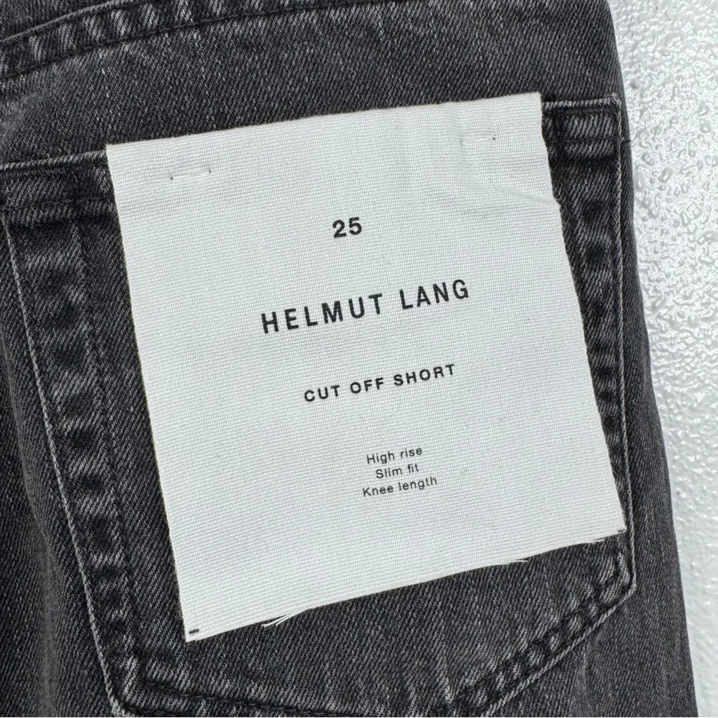 Helmut Lang NWT Black Cut Off Short in Worn Tinted Black Size 25 - Image 3