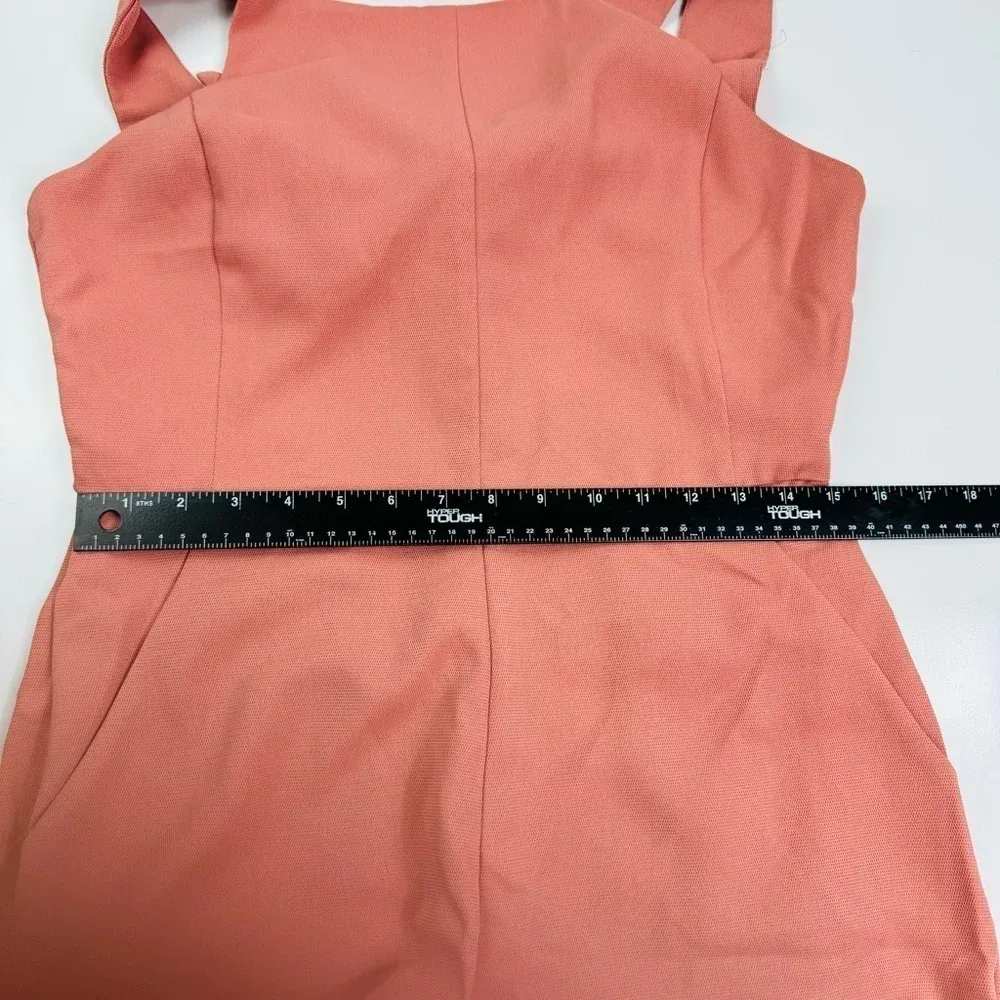 Shinestar Salmon Coral Wide Leg Tie Back Pant‎ Jumpsuit Crop Romper Large - Image 10