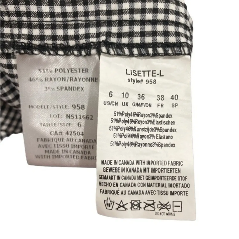 Lisette Black and‎ White Gingham Pull On Stretch Bermuda Short Mid Rise US 6 - Image 11