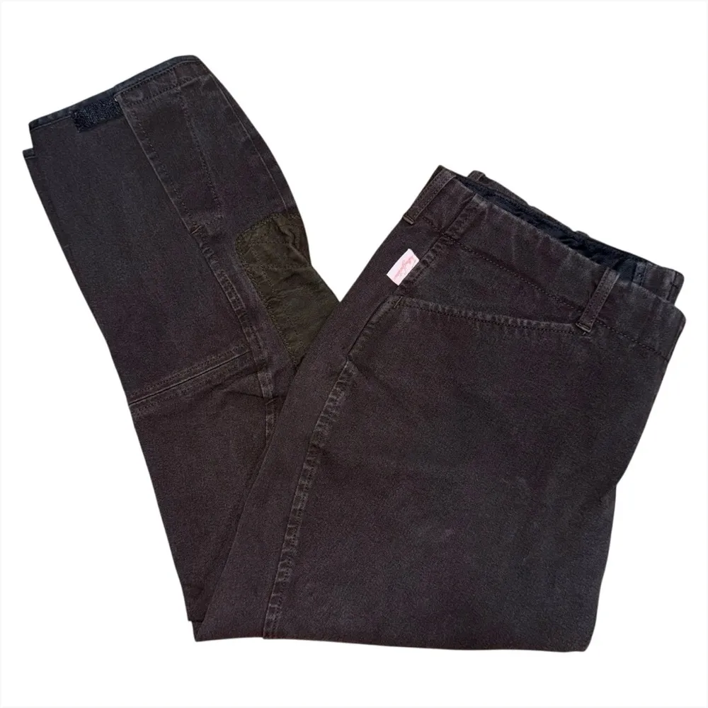 Tailored Sportsman 1965 Breeches 32 R Brown Side Zip Knee Patch USA Riding Pants - Image 3