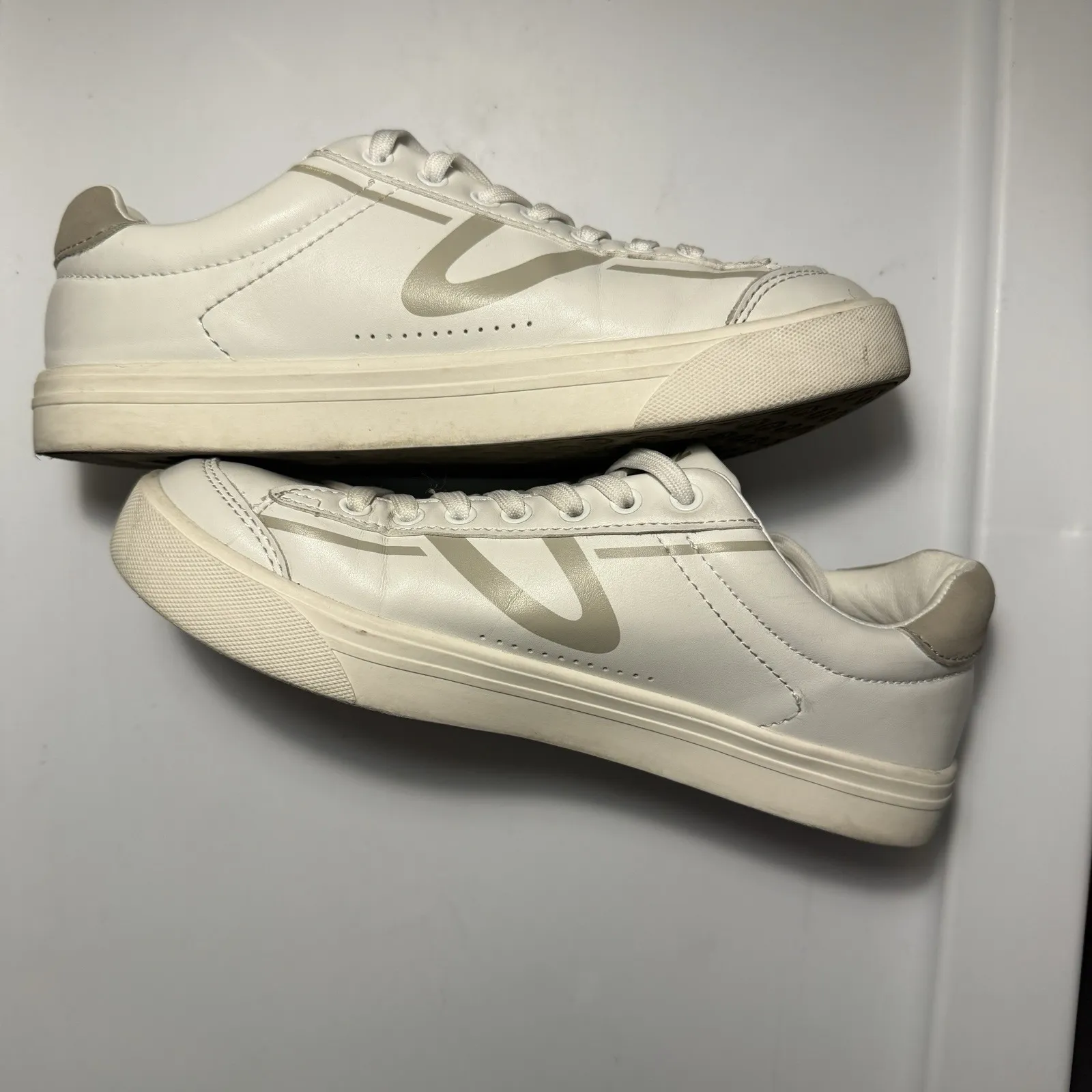 Tretorn Shoes Womens Size 8 White Beige Leather Serve Low Top Casual Sneakers - Image 12