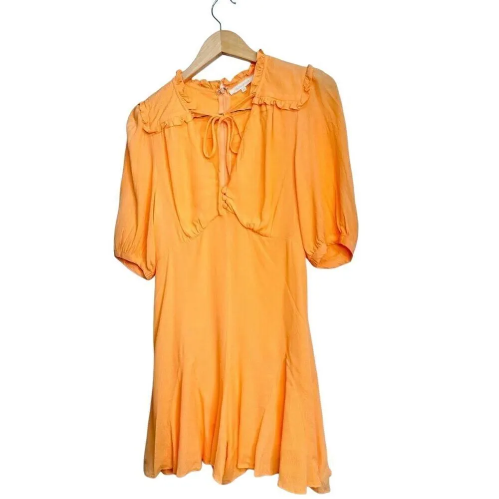 Olivaceous Romper Size Medium Orange V Neck Tie Front 2/4 Sleeve - Image 5
