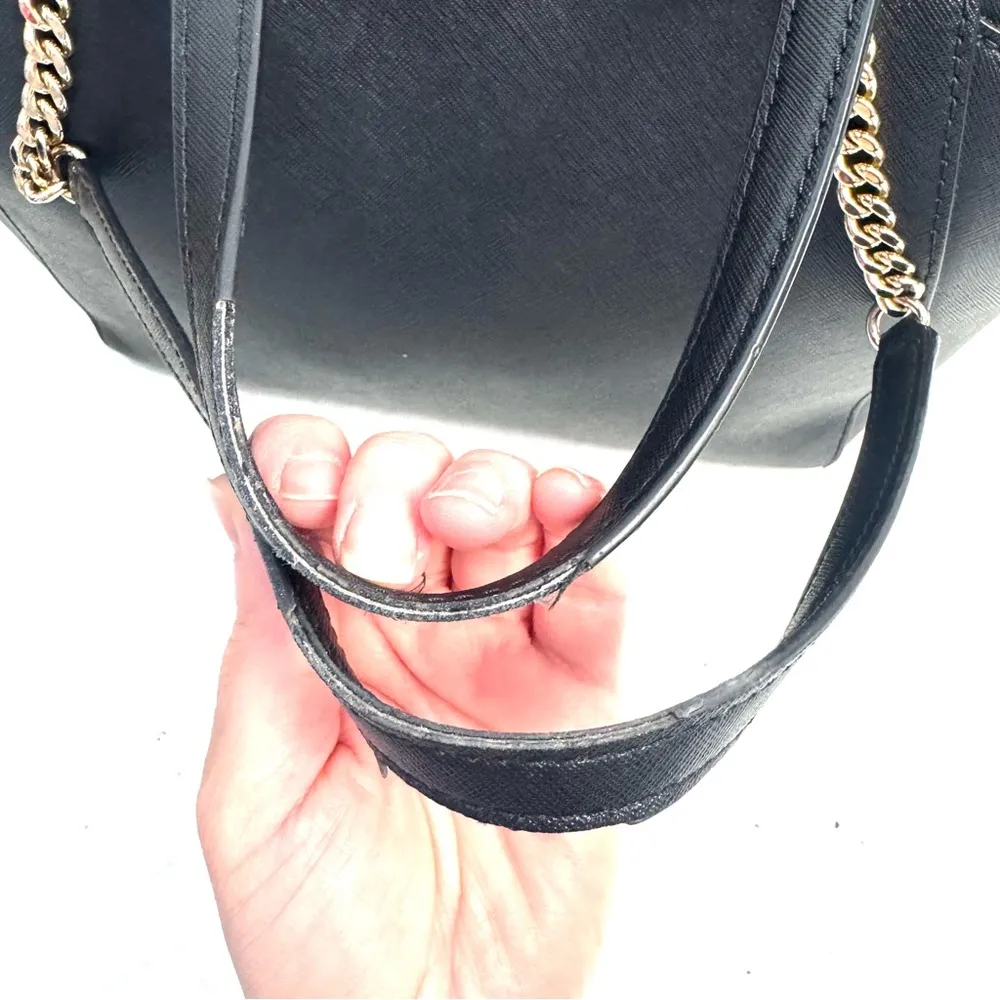 Michael Kors black Saffiano Leather Satchel Bag Shoulder Purse - Image 8