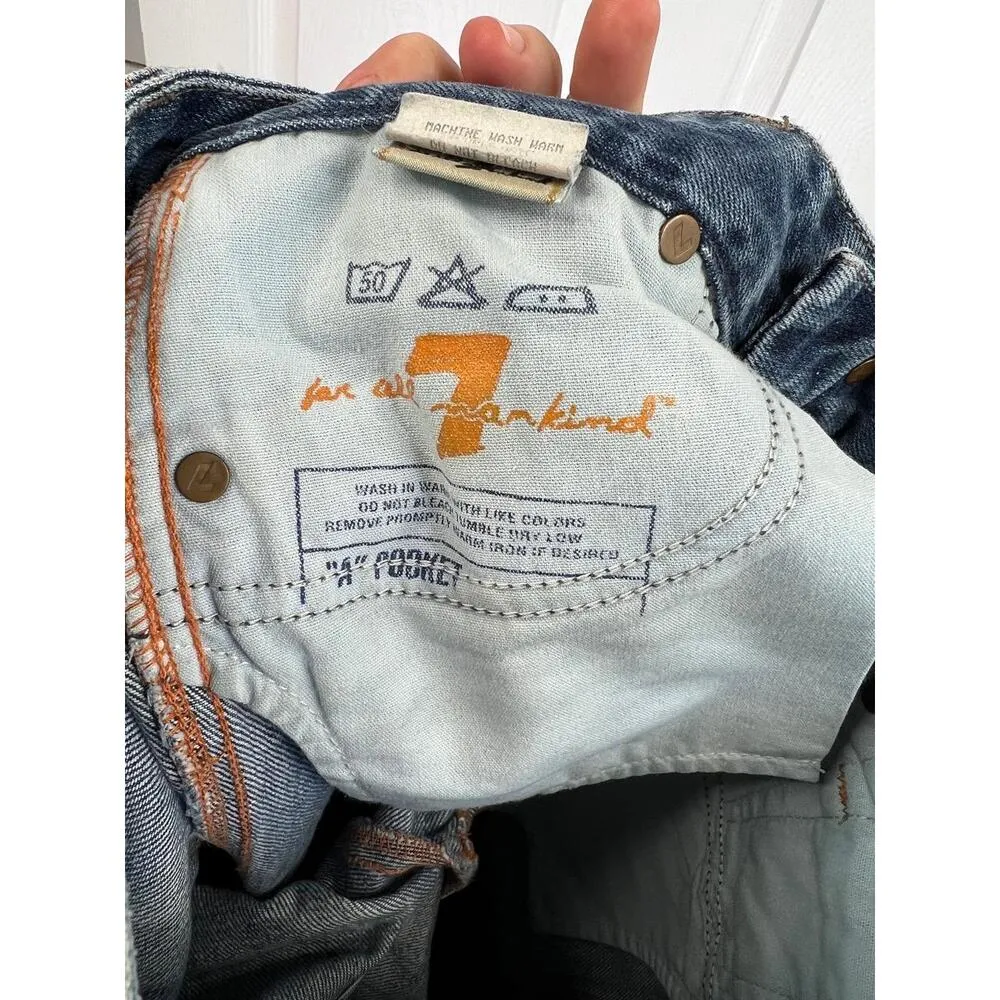 7 For All Mankind The A Pocket Blue Denim Bootcut 5 Pocket Design Size 29 - Image 14