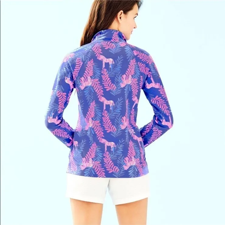 Lilly Pulitzer UPF 50+ Skipper Popover Royal Purple Dazzle Women's Size XS Beach - Image 2