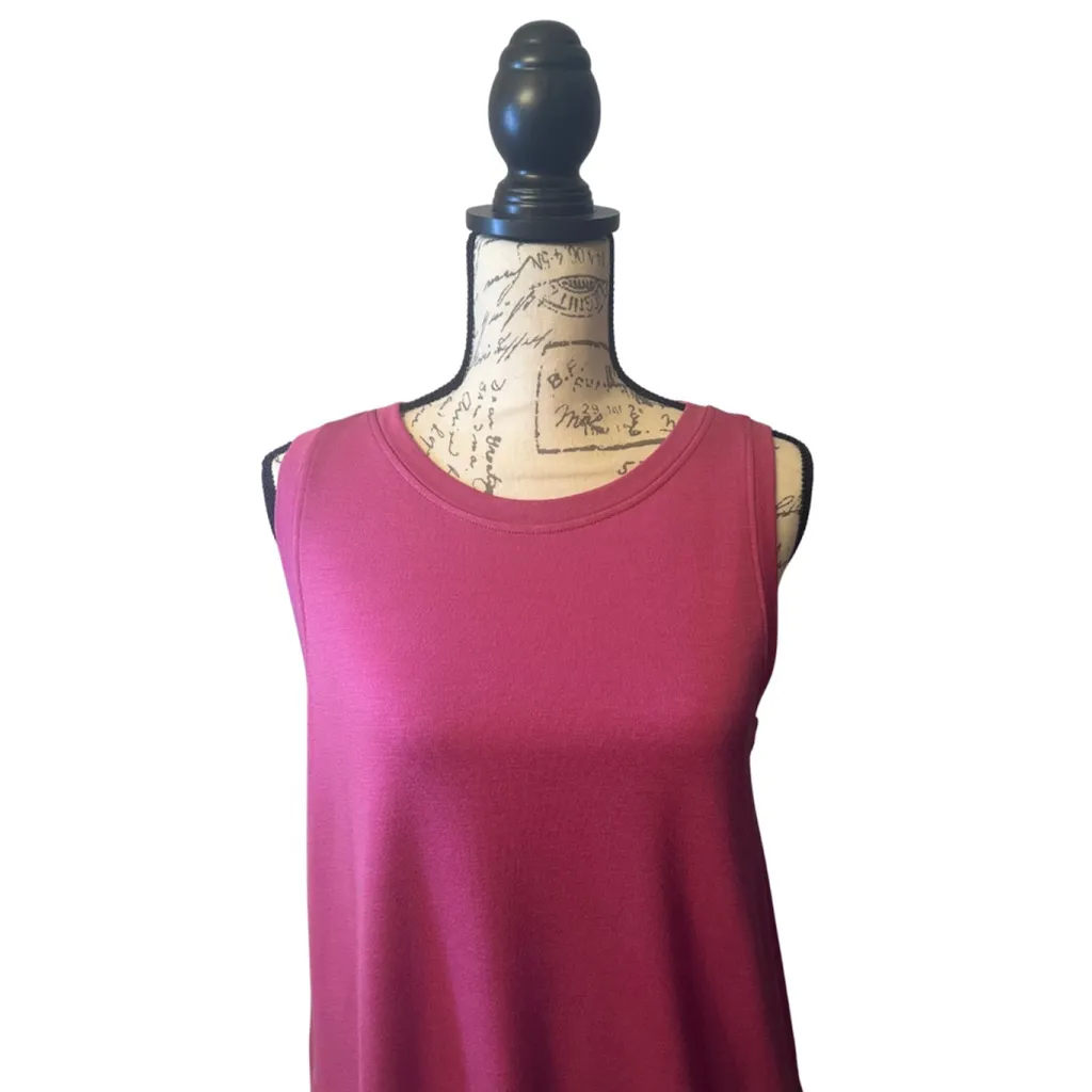 Wool& Size Medium Long Sierra Merino Wool Tank Dress in Berry Pink NWOT - Image 2