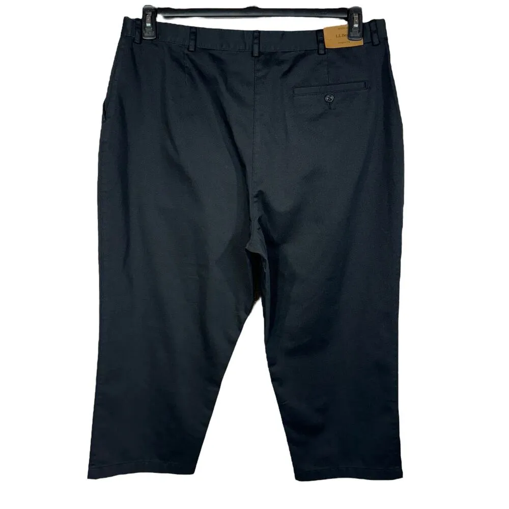 L.L. Bean SZ 18W Original Fit Twill Capris Pants Pockets Wrinkle Resistant Black - Image 4