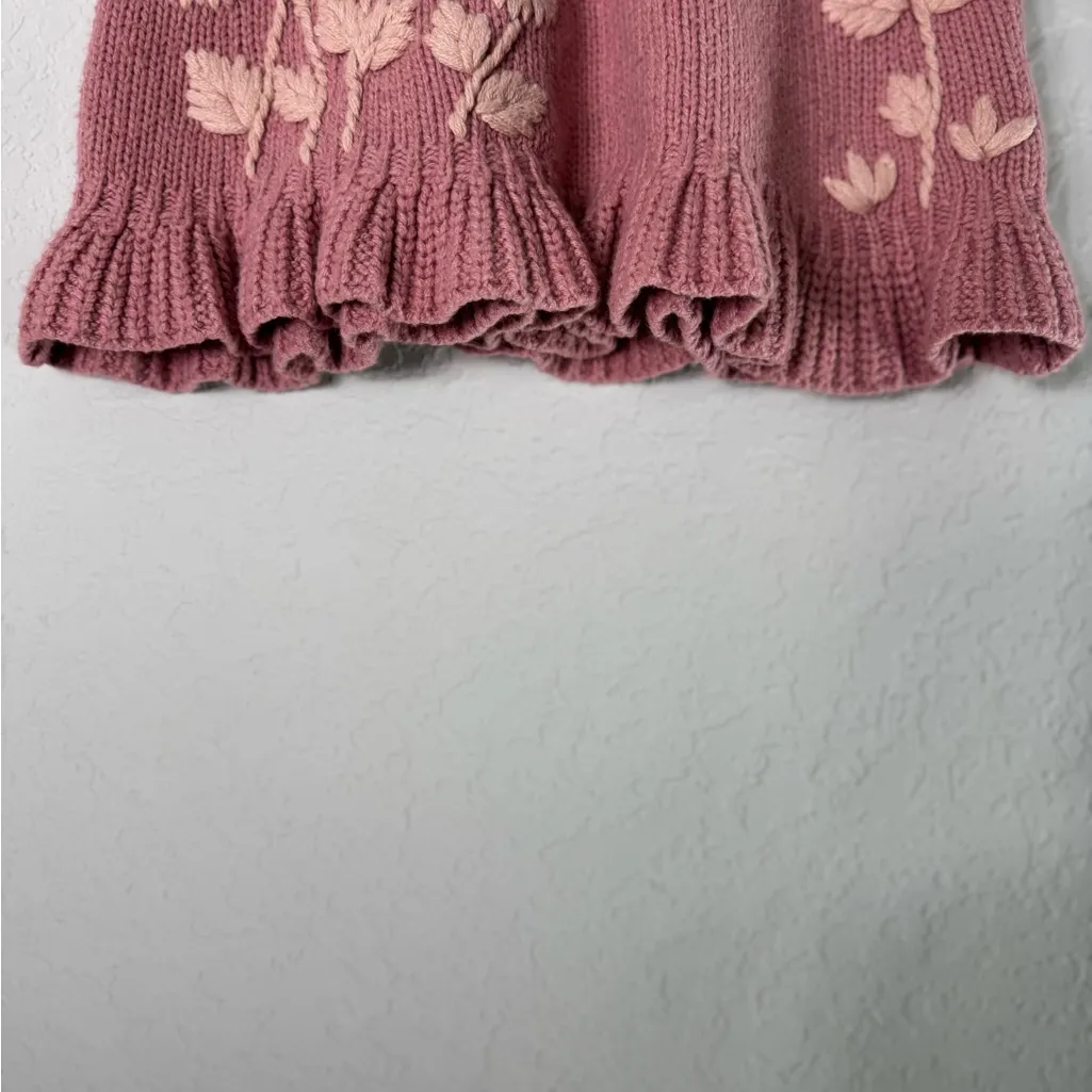 LoveShackFancy Oxford Wool Blend Mini Sweater Skirt in Pink Size S - Image 5