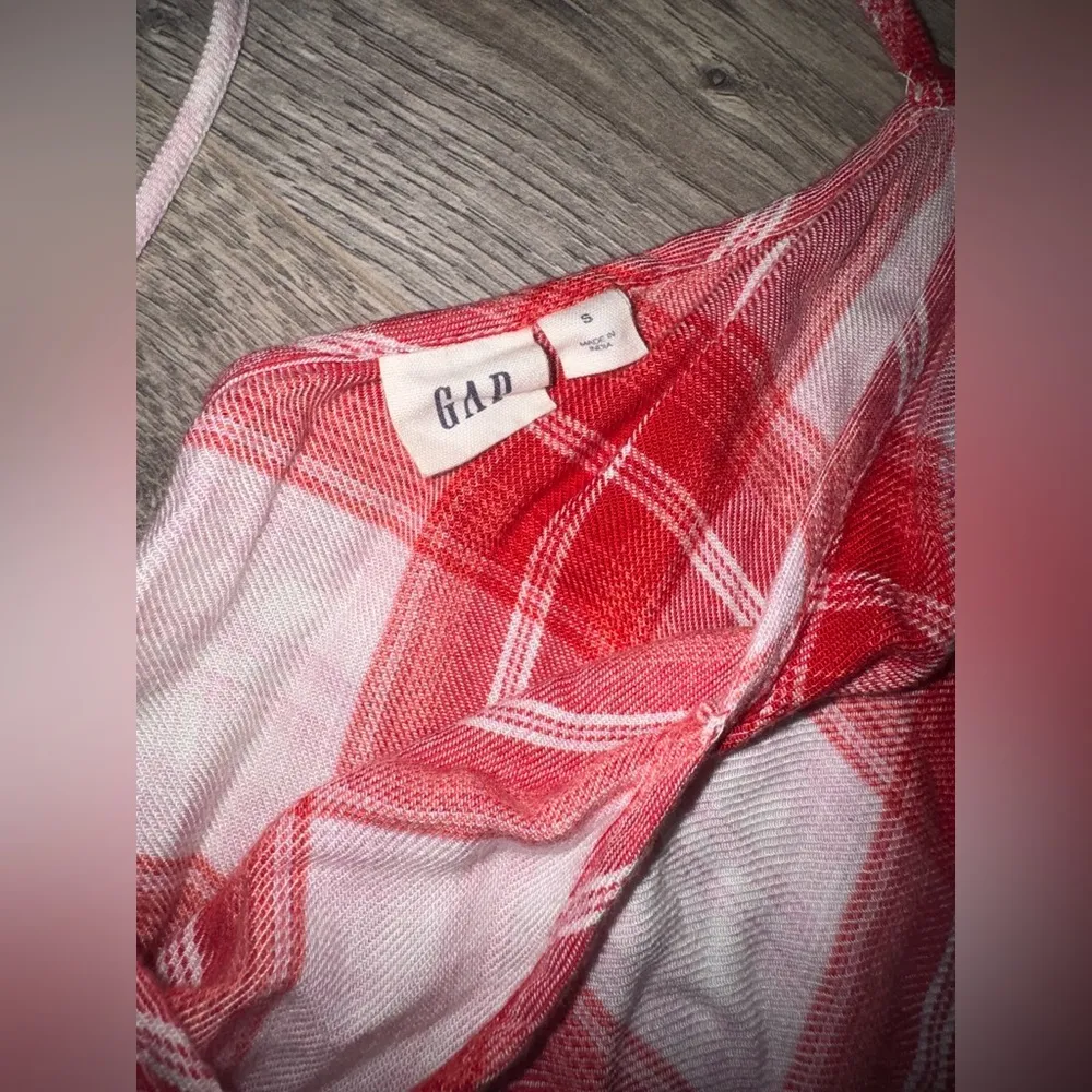 GAP - Red and white Soft plaid Long Cami - Image 3