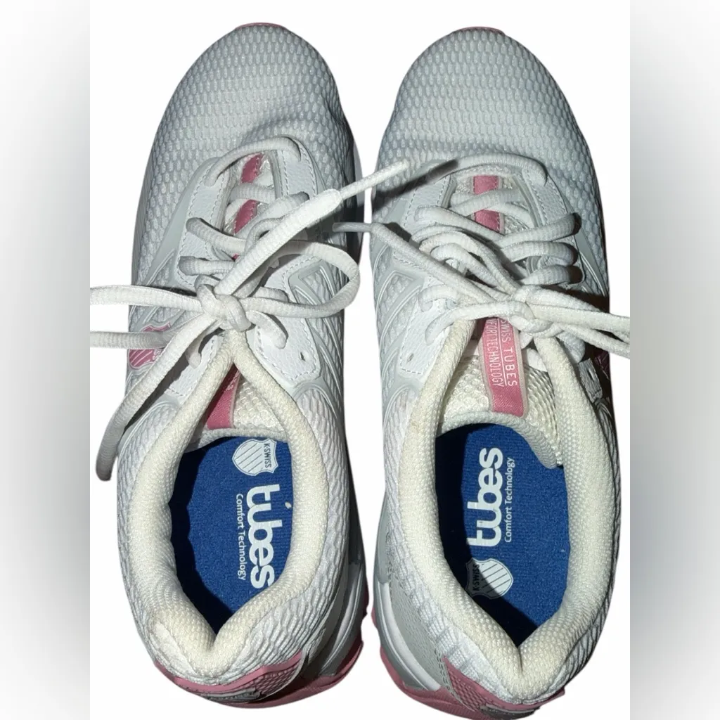 K-Swiss Women's White and Pink Sneakers tube sports - Image 5