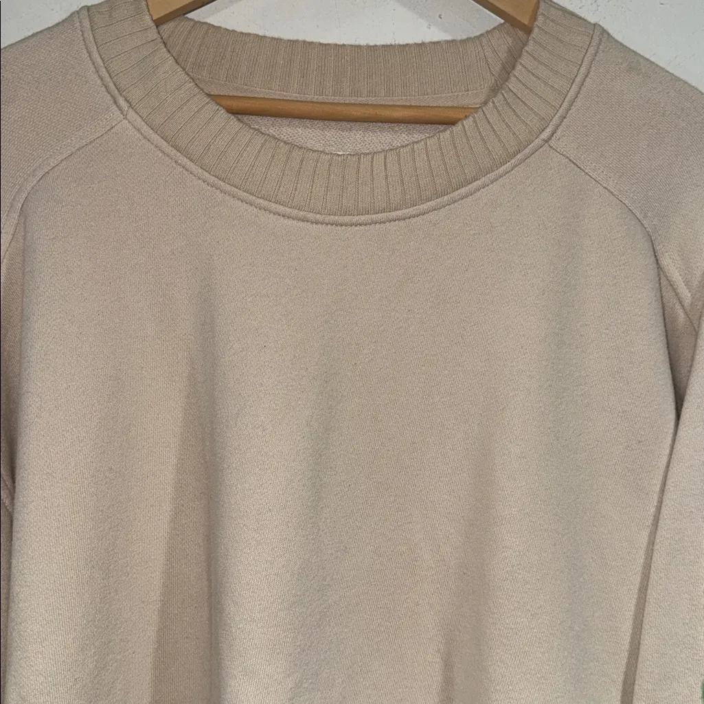 Aerie Cream sweatshirt Cheers Crewneck with Colorful Sleeve Detail ribbed XL - Image 6