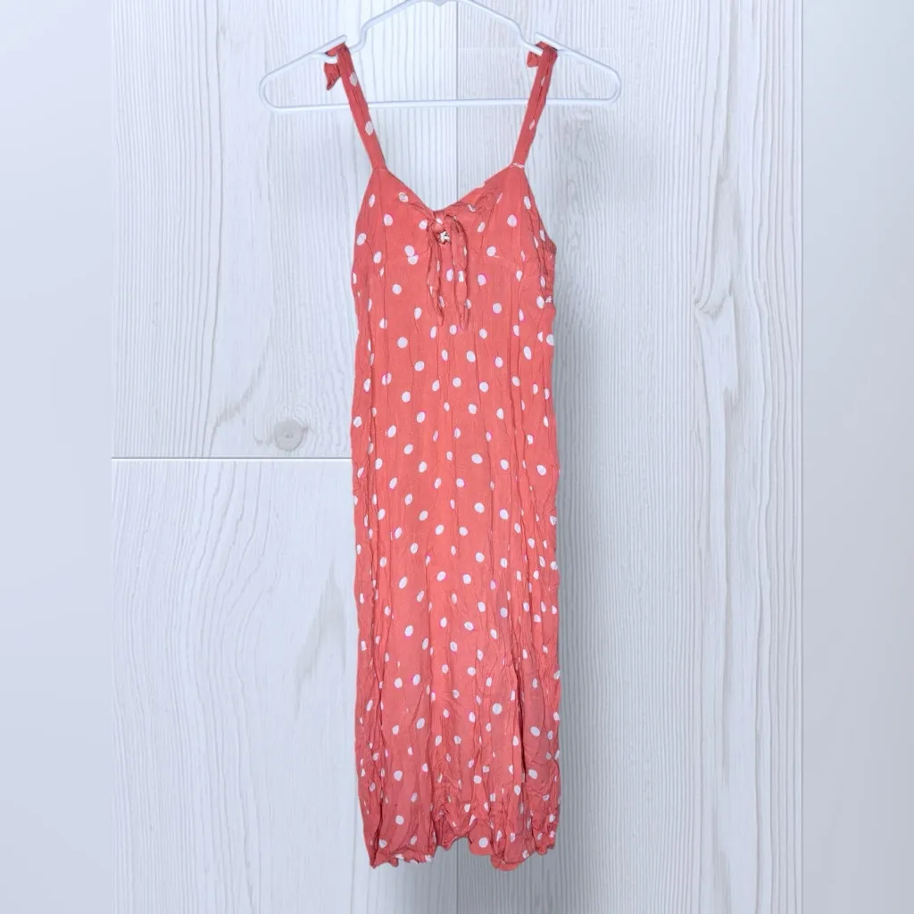 BILLABONG Women’s Sunset Orange Big Love Tied Polka Dot Dress - Image 3