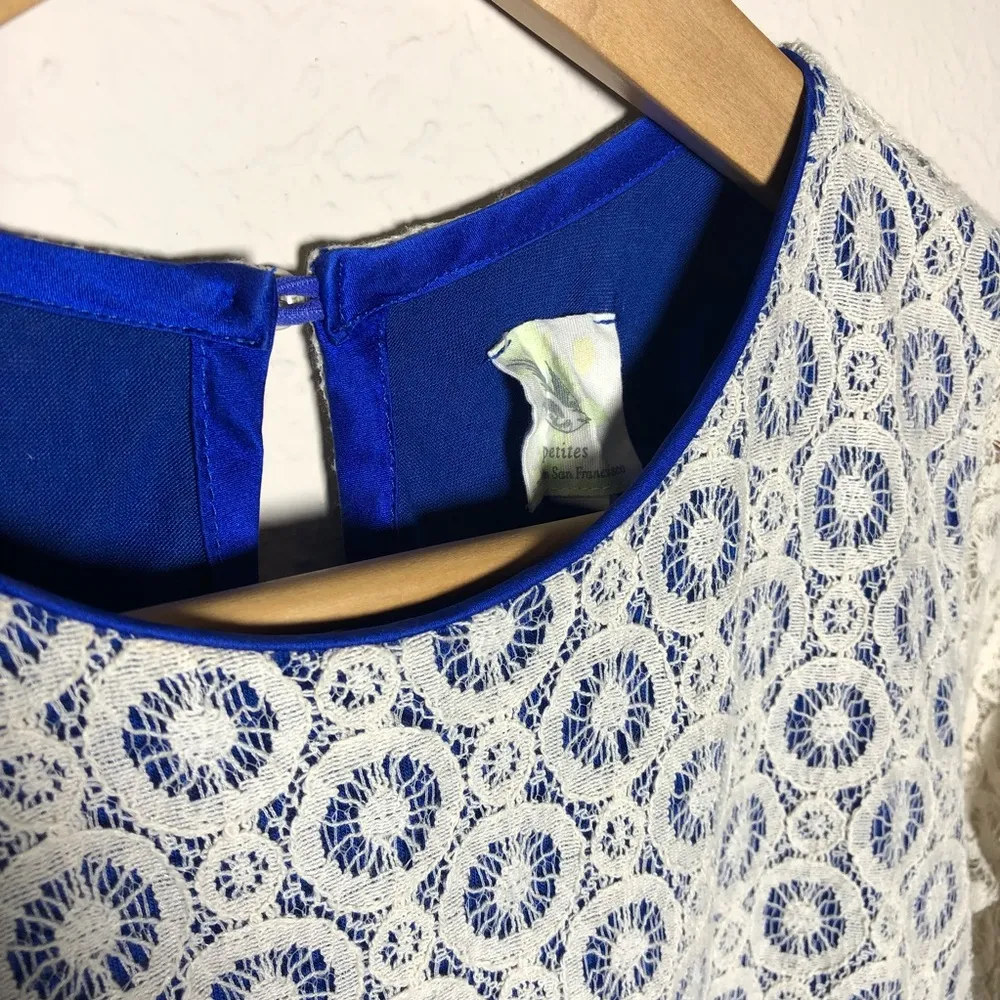 Anthropologie Weston Wear Blue Lace Overlay Dress - Image 5