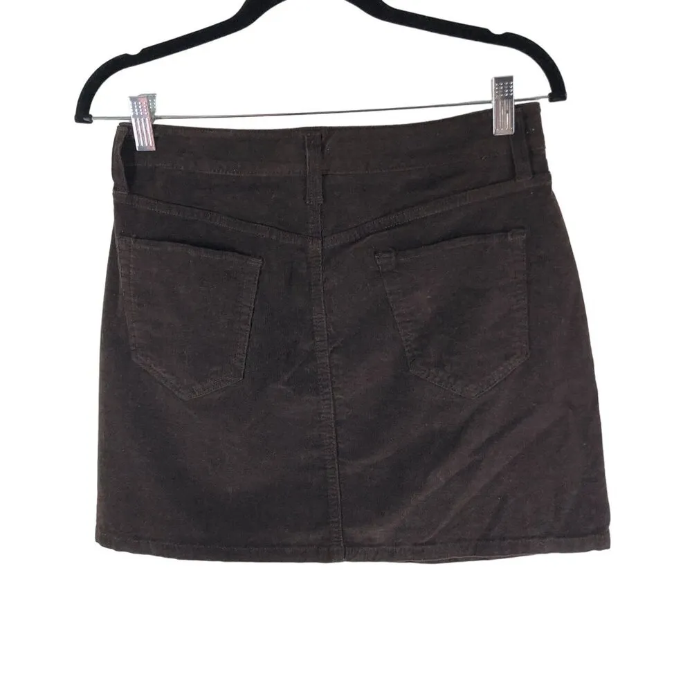 Market & Spruce Adalee Brown Corduroy Mini Skirt Petite Size 8 - Image 2