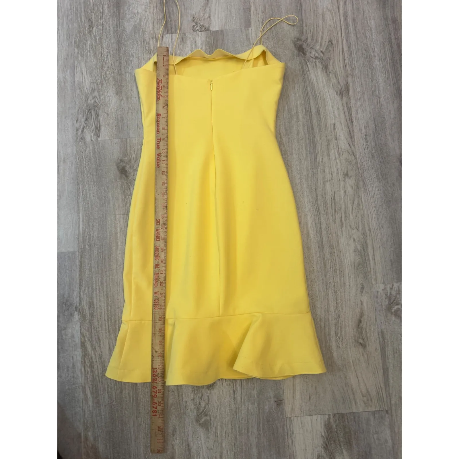 Likely Banks Flounced Hem Slip Dress in Snapdragon yellow Size 2 - Image 5