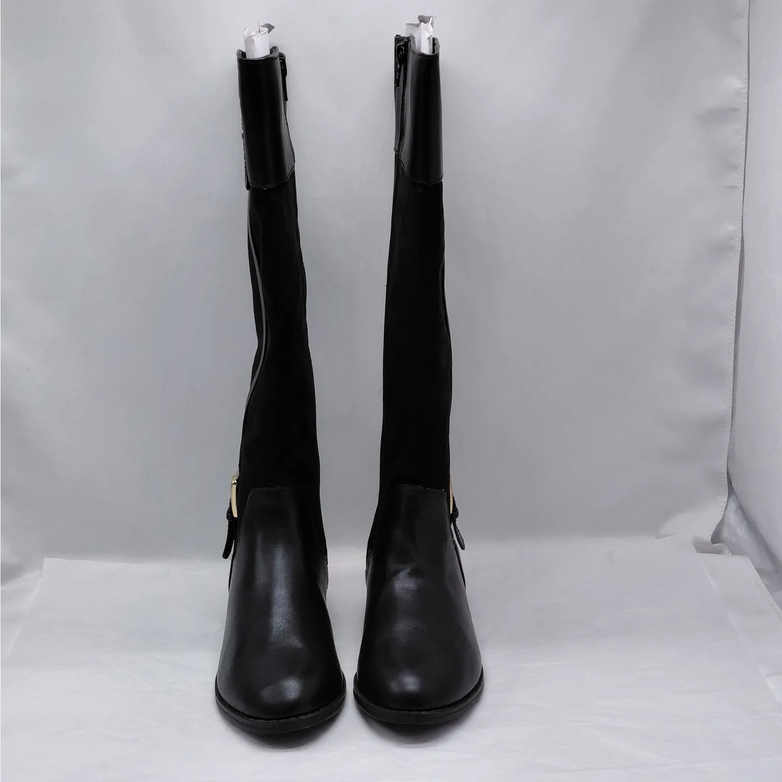 Karen Scott Womens Knee High Riding Boots 6M Black Western Buckle Equestrian - Image 3