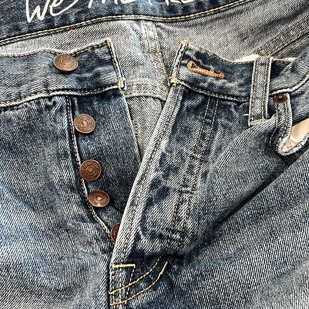We the Free Denim Shorts Free People Jean Shorts Button Fly Size 28 Mid Rise - Image 8