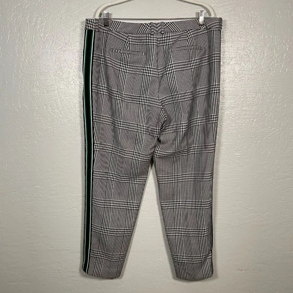 Hugo Boss Women 12 Black White Houndstooth Torominala Glen Plaid Ankle Trousers - Image 5