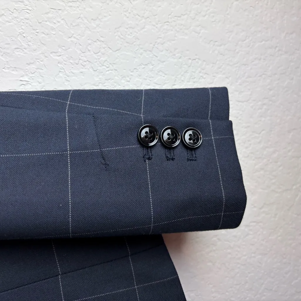 Banana Republic Dark Blue Checkered Blazer - Image 2