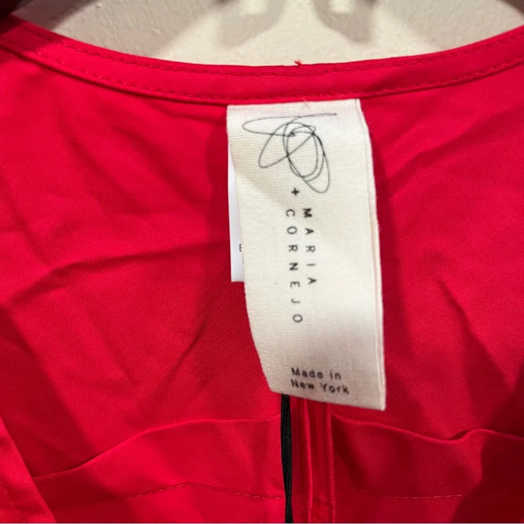 NWT Zero + Maria Cornejo Aissa Joi Cotton Broadcloth Dress red size 12 MSRP $795 - Image 5