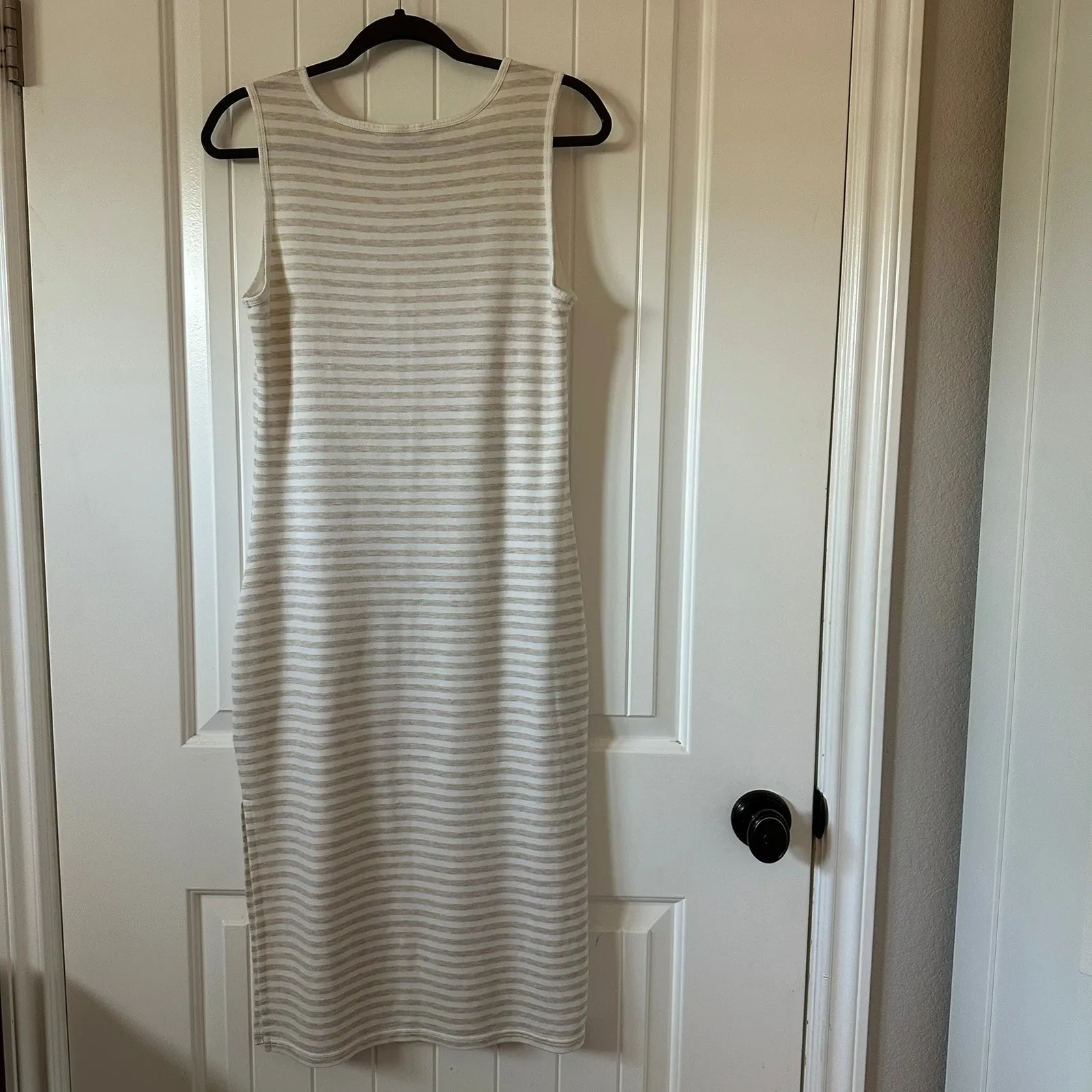 BB Dakota Striped Tank Dress‎ Sleeveless Casual Beige White Size M - Image 5