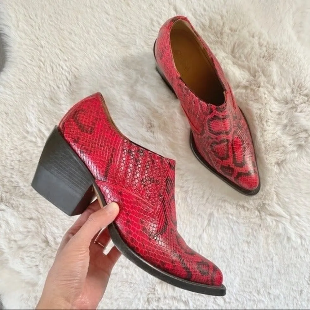 Chloé Chloe Rylee Python Print Leather Ankle Boots - Image 4