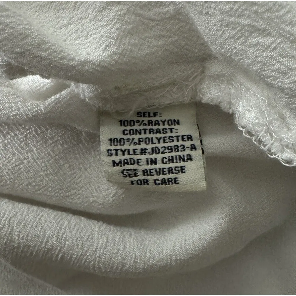 Jealous Tomato Dress Women Medium White Shirt Sheer Lace Popover Neutral Minimal - Image 7