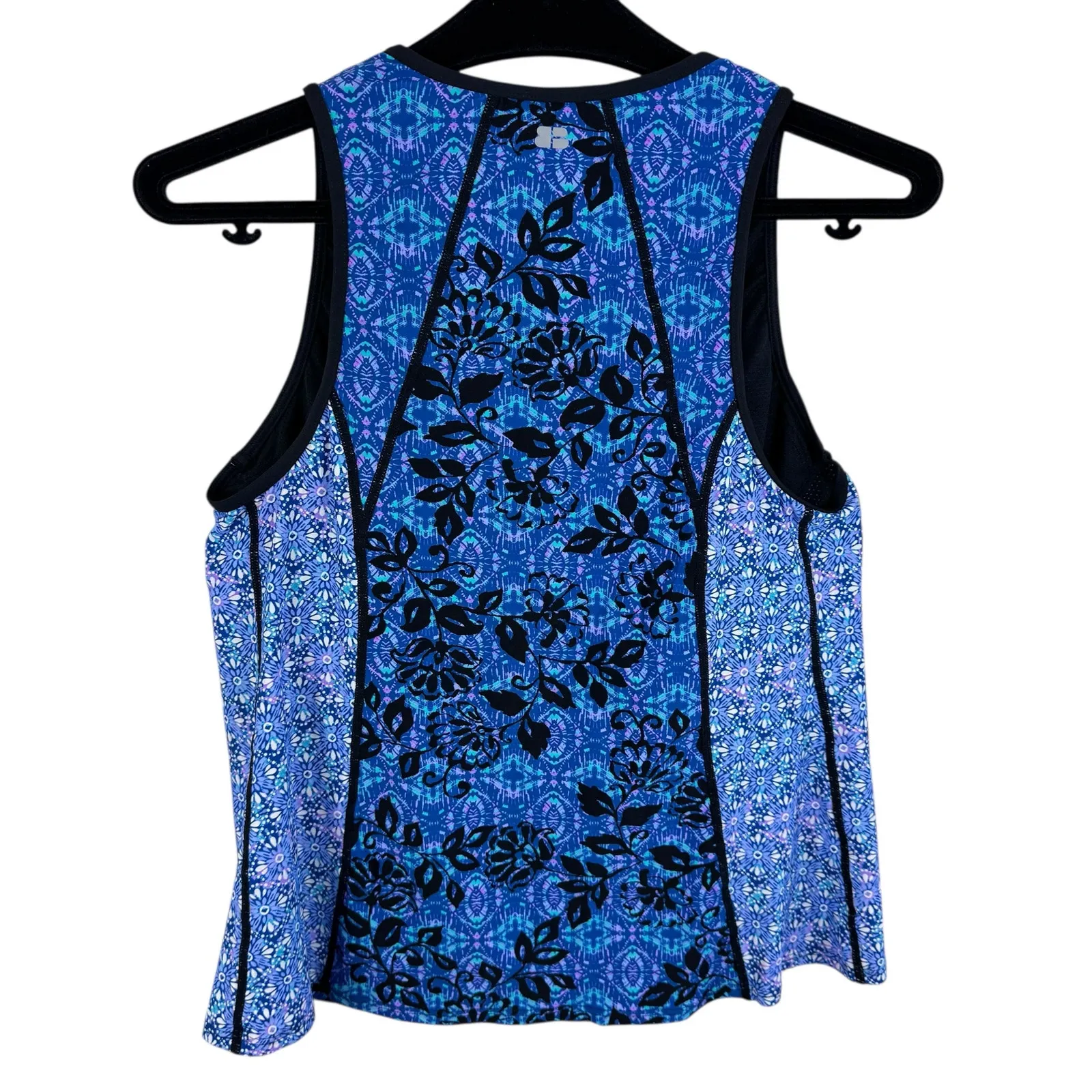 Beach House Sport Colorful Floral 1/2 Zip Sleeveless Athletic Light Tank Size M Size M - Image 2