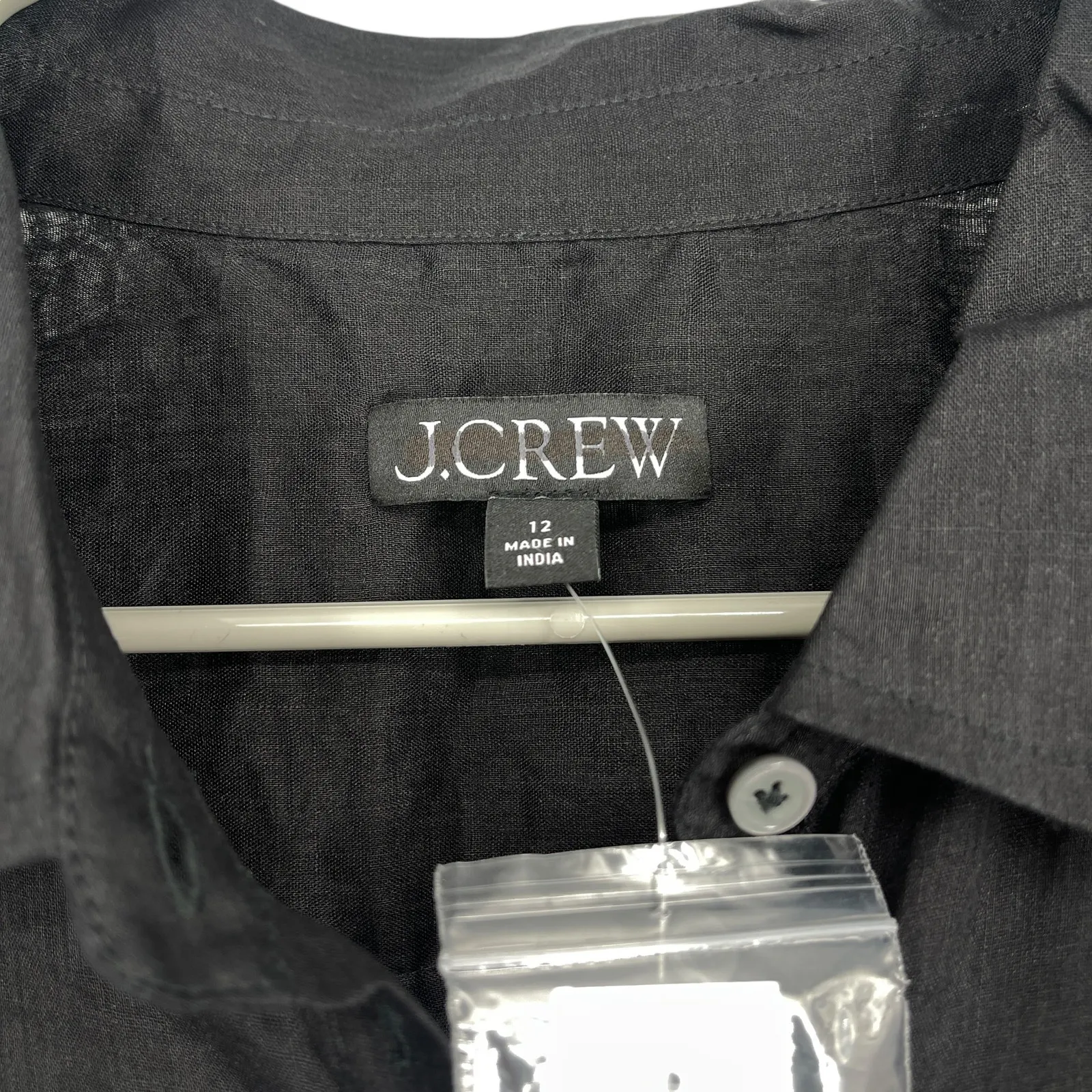 J.Crew Cerise shirt-dress in ramie Black Size 12 NWT Old Money Quiet Luxury - Image 6