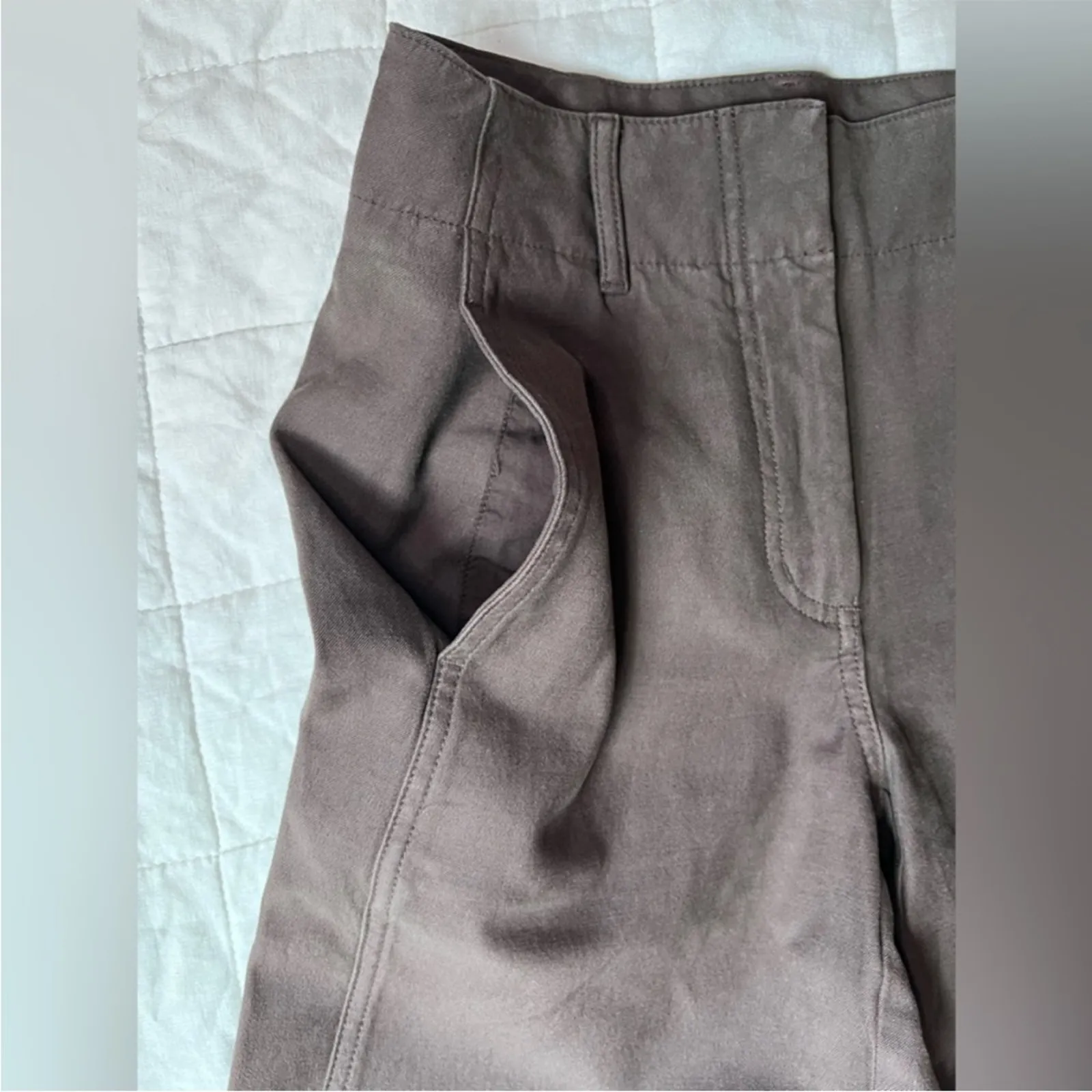 Aritzia Wilfred Free Brown High Rise Wide ish Leg Ascendant Trouser Pant - 00 - Image 3